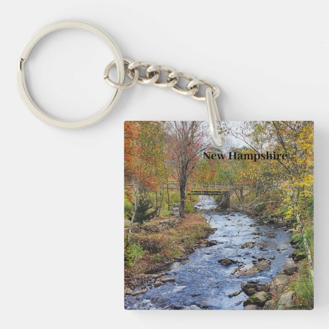 New Hampshire autumn river Key Ring (Front)