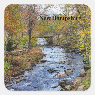 New Hampshire autumn river Square Sticker