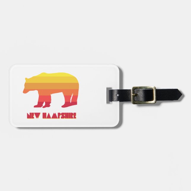 New Hampshire Bear Luggage Tag (Front Horizontal)