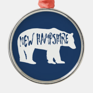 New Hampshire Bear Metal Tree Decoration