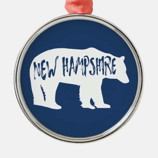 New Hampshire Bear Metal Tree Decoration (Front)