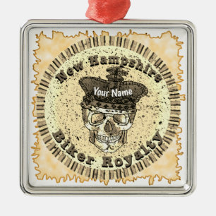 New Hampshire Biker Metal Tree Decoration