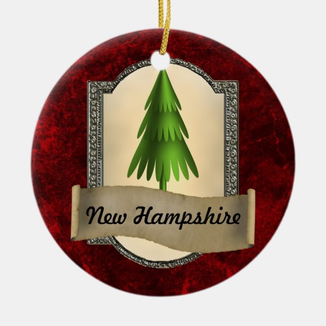 New Hampshire Christmas Ornament (Front)