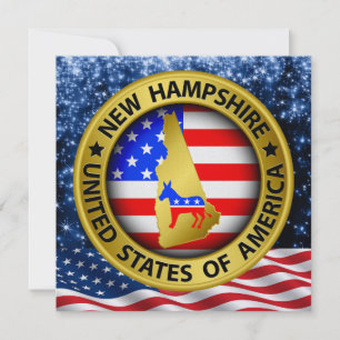 New Hampshire Democrat Patriotic Invitation - srf