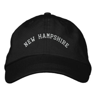New Hampshire Embroidered Adjustable Cap Black