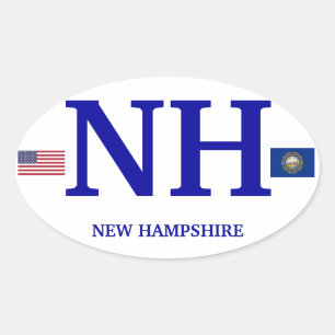 New Hampshire* European Oval Sticker