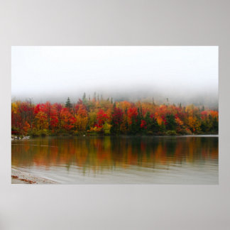 new hampshire fall foliage echo lake poster