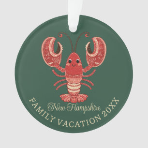 New Hampshire Family Vacation Keepsake Lobster Ornament
