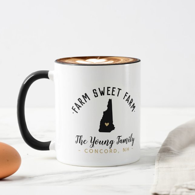 New Hampshire Farm Sweet Farm Family Monogram Mug (Creator Uploaded)