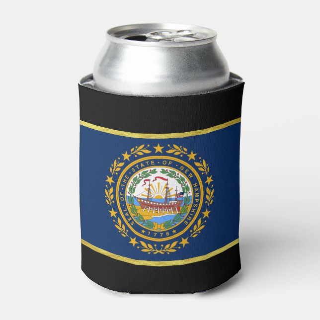 New Hampshire flag Can Cooler (Can Front)