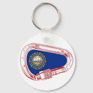 New Hampshire Flag Climbing Carabiner Key Ring