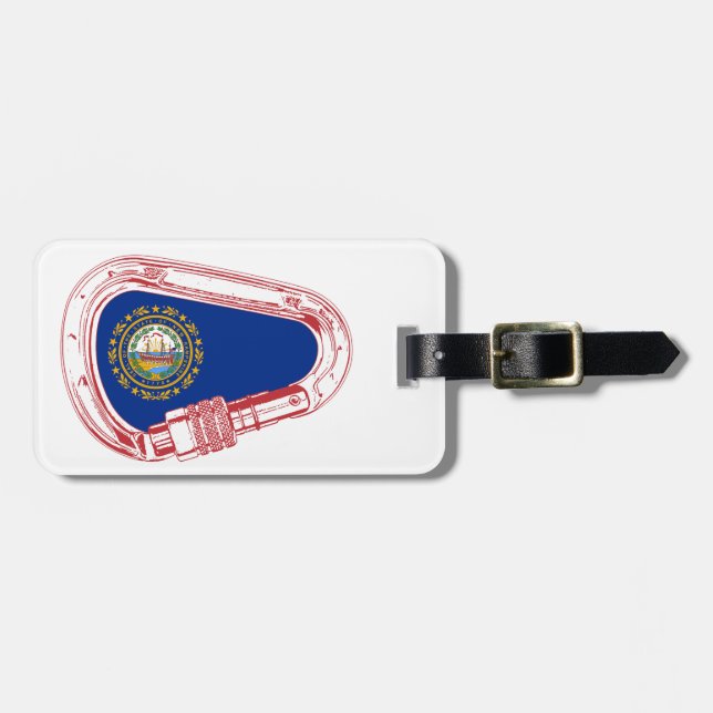 New Hampshire Flag Climbing Carabiner Luggage Tag (Front Horizontal)