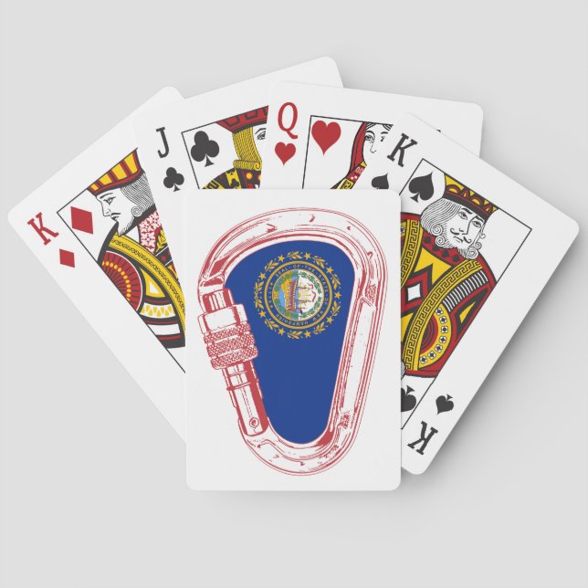 New Hampshire Flag Climbing Carabiner Playing Cards (Back)