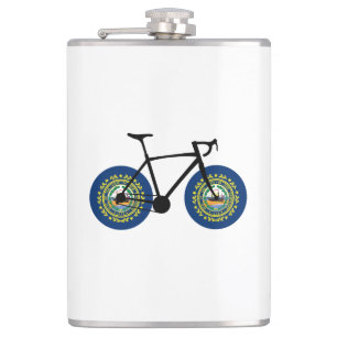 New Hampshire Flag Cycling Hip Flask