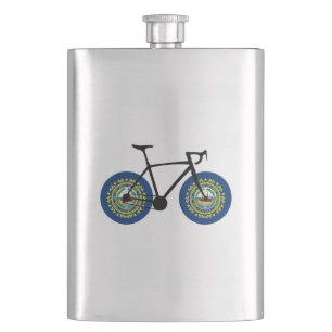 New Hampshire Flag Cycling Hip Flask