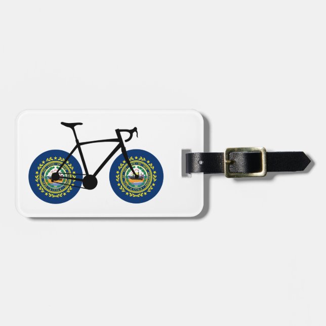 New Hampshire Flag Cycling Luggage Tag (Front Horizontal)