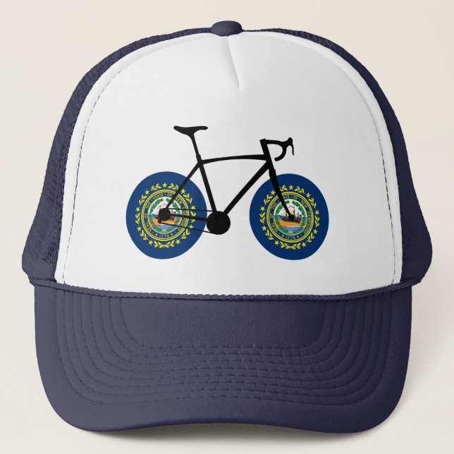 New Hampshire Flag Cycling Trucker Hat (Front)