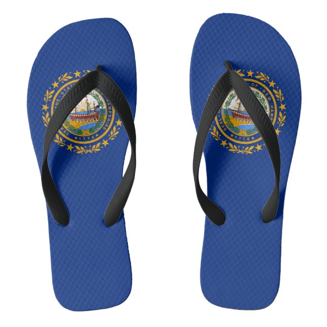 New Hampshire Flag Flip Flops (Footbed)