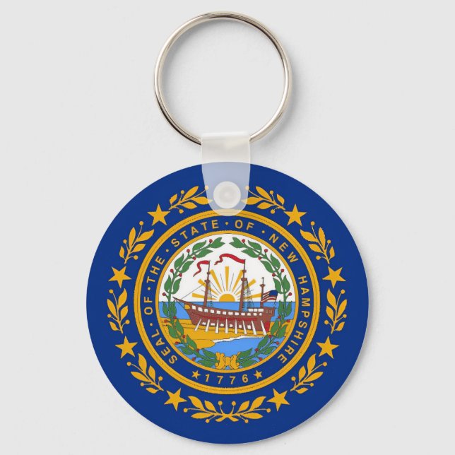 New Hampshire Flag Key Ring (Front)