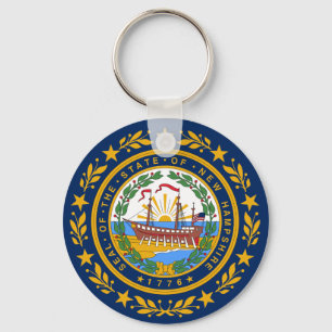 New Hampshire flag Key Ring