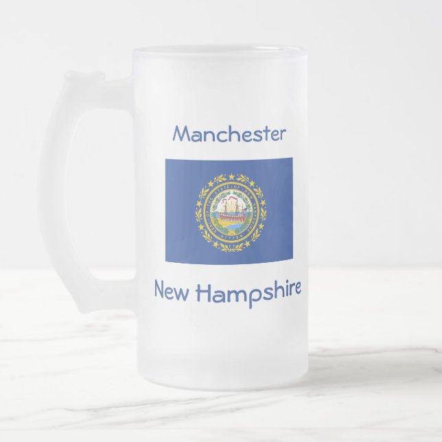 New Hampshire Flag Map City Mug (Left)