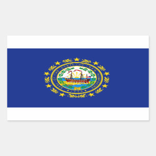 New Hampshire Flag Rectangular Sticker