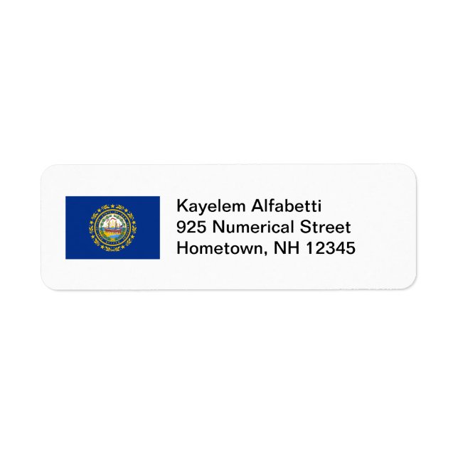 New Hampshire Flag Return Address Label (Front)