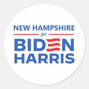 New Hampshire for Biden Harris Classic Round Sticker