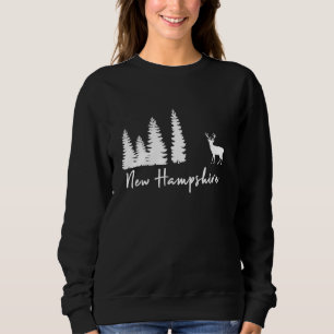 New Hampshire Forest Woods Campground Camping Deer Sweatshirt