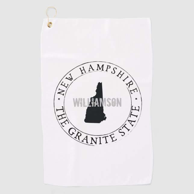 New Hampshire Golf Towel State Personalised (Front)