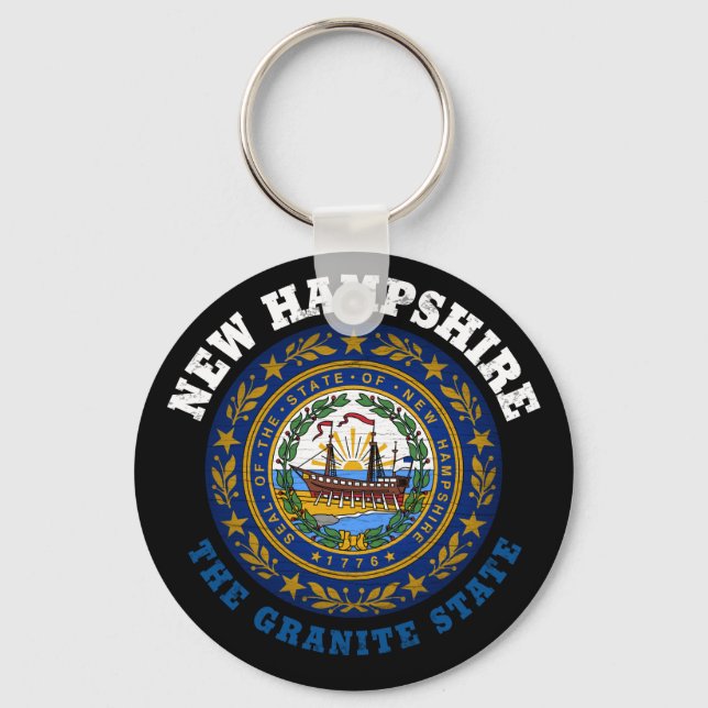 NEW HAMPSHIRE GRANITE STATE FLAG KEY RING (Front)