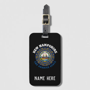 NEW HAMPSHIRE GRANITE STATE FLAG LUGGAGE TAG