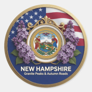 New Hampshire Granite State Heritage ⛰️ Classic Round Sticker