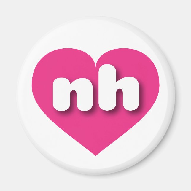 New Hampshire hot pink heart - I love nh Magnet (Front)
