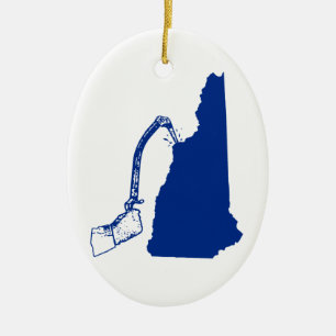 New Hampshire Ice Climbing Ceramic Tree Decoration