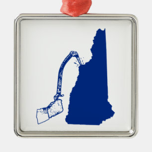 New Hampshire Ice Climbing Metal Tree Decoration