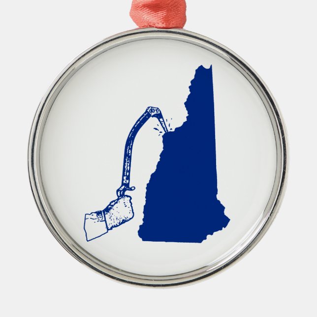 New Hampshire Ice Climbing Metal Tree Decoration (Front)