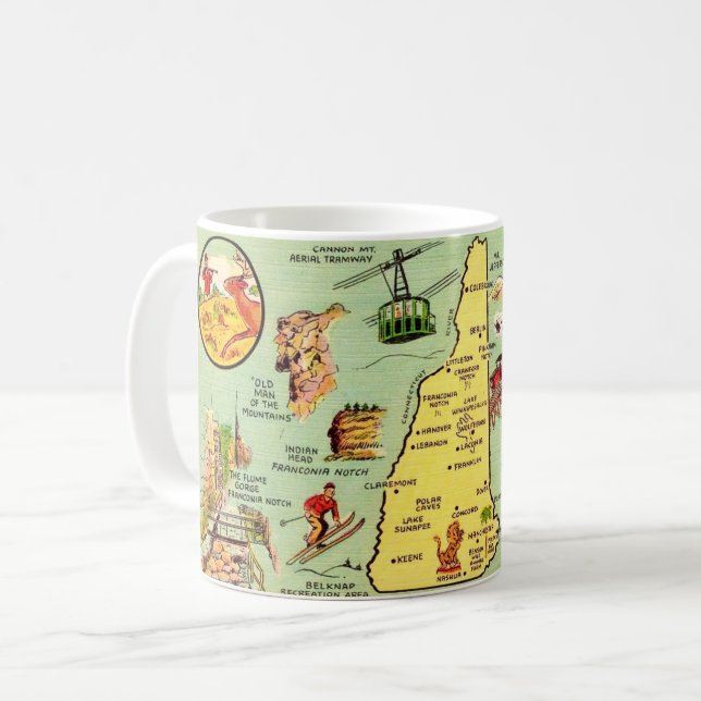 New Hampshire Illustrated Map Mug (Front Left)