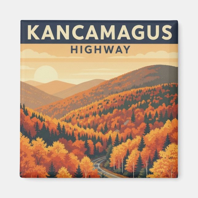 New Hampshire Kancamagus Highway Travel Magnet (Front)