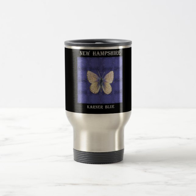 New Hampshire Karner Blue Butterfly Travel Mug (Center)