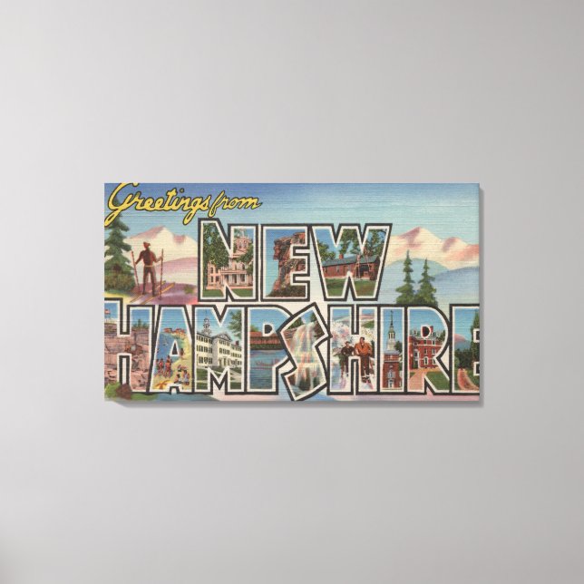 New Hampshire - Large Letter Scenes Canvas Print (Front)