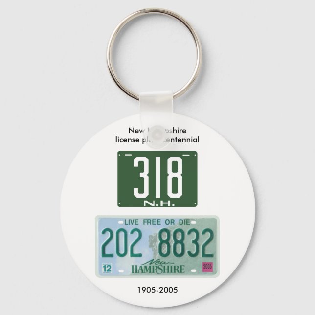 New Hampshire license plate centennial Key Ring (Front)