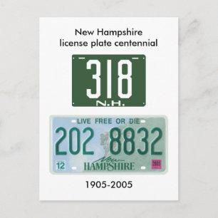 New Hampshire license plate centennial Postcard