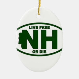 New Hampshire Live Fee or Die Ceramic Tree Decoration