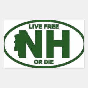 New Hampshire Live Fee or Die Rectangular Sticker