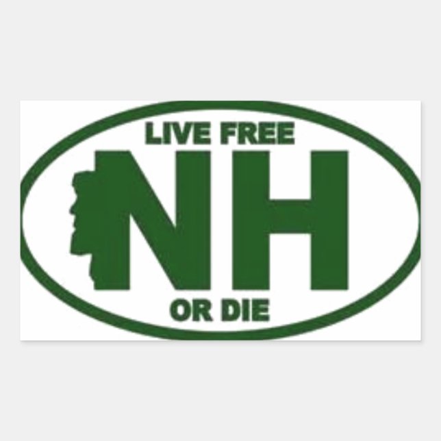 New Hampshire Live Fee or Die Rectangular Sticker (Front)