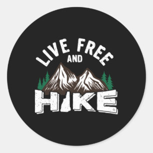 New Hampshire Live Free And Hike Nh Hiking Classic Round Sticker