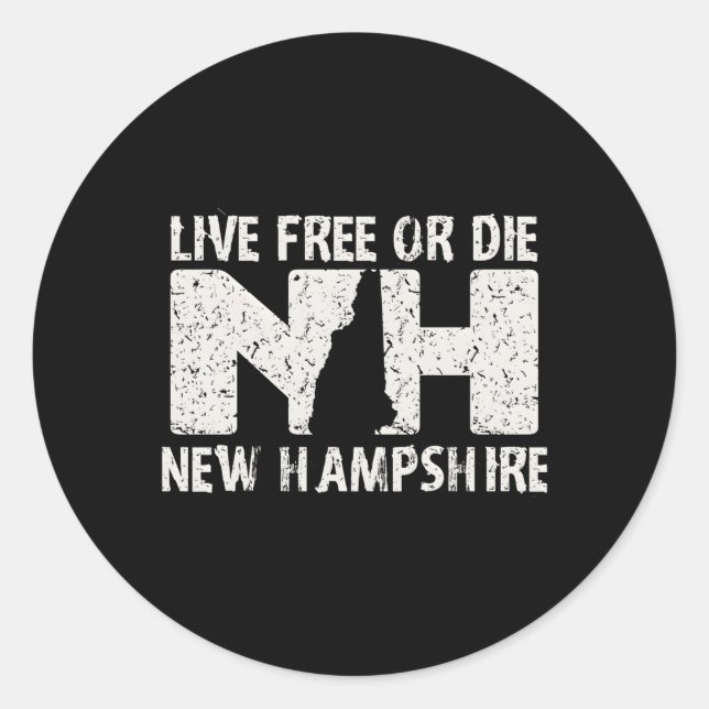New Hampshire Live Free Or Die Product Classic Round Sticker (Front)