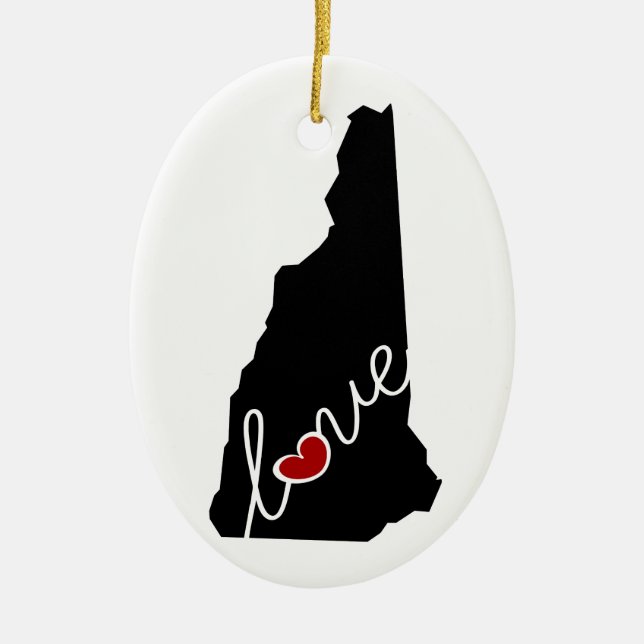 New Hampshire Love!  Gifts for NH Lovers Ceramic Tree Decoration (Front)