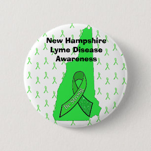 New Hampshire Lyme Disease Awareness Button